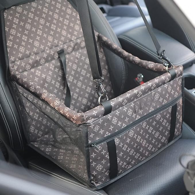 Pet Car Booster Seat Dog Car Seat Travel Carrier Cage Vehicles Upgrade Deluxe Washable Portable Breathable Folding Soft Washable Travel Bags for Dogs Cats or Other Small Pet