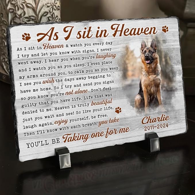 Dog Memorial Gifts for Loss of Dog, Personalized Dog Memorial Stone, Pet Memorial Gifts, Pet Loss Gifts, Pet Memorial Stones, Cemetery Decorations for Grave, Cat Memorial Gifts, Gifts for Cat Lovers