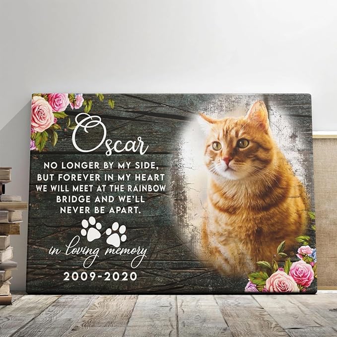 Dem Canvas Personalized Photo Canvas Prints, Dog Loss Gifts, Forever In My Heart, Pet Memorial Gifts, Dog Death Sympathy Gifts, Dog Passing Away Loss Gift Dog Grieving Gifts (18x12)