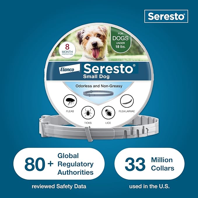 Bundle of Seresto Small Dog Collar for Dogs Under 18 lbs. + Pet Protect Hip & Joint Supplement for Dogs 60 Chews