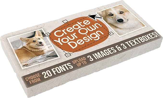 Personalized Pet Memorial Stones, 6x12 Create Your Own Pet Grave Markers as Keepsake or Pet Remembrance, Pet Loss Gifts for Bereaved Pet Owners, DIY Personalized Pet Memorial Limestone (A. Design 1)