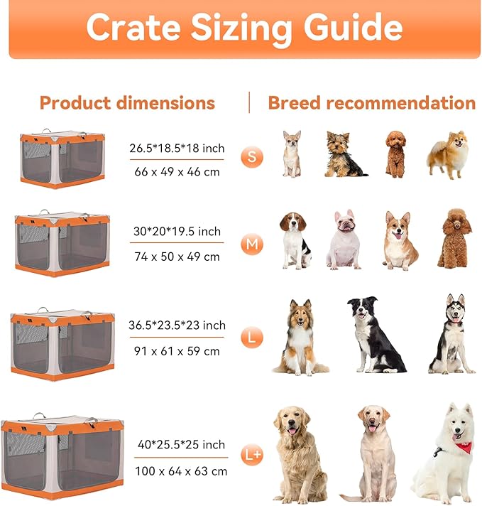 30" Collapsible Dog Crate for Medium Dogs - Portable Soft Travel Kennel with Lockable Zippers, Waterproof Base, Washable Cover, Patented Screw Frame for Adjustable Tension, Outdoor, Indoor, Car Use