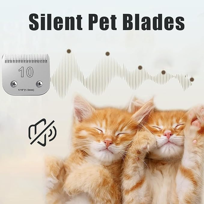 Audoc 2PCS 10 Blades Dog Grooming Blades Compatible with Andis,Oster A5,Wahl km10 Dog Clippers,Size-#10, 1/16-Inch Cut Length (2pcs #10 (1.5mm))