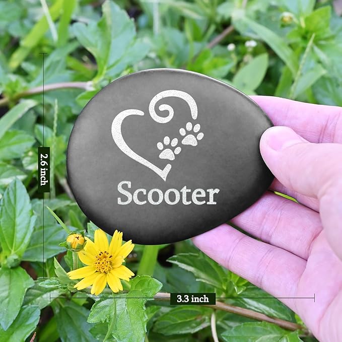 Pet Memorial Stones - Personalized Dog Memorial Gift - Loss of Cat Sympathy Gift - Bereavement Gifts for Loss of Pets - Pet Sympathy Grave Marker