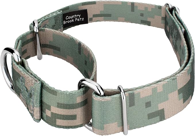 Country Brook Petz - Digital Camo Martingale Dog Collar Limited Edition - Camouflage Collection Featuring Rugged Designs (1 Inch, Medium)