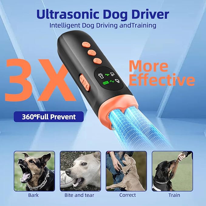 Ultrasonic Dog Bark Deterrent Device: Rechargeable Anti Barking Device for Dogs with 3 Modes - Up to 35FT Range Safe Humane Training Tool - Small Medium Large Dogs Indoor Outdoor Use