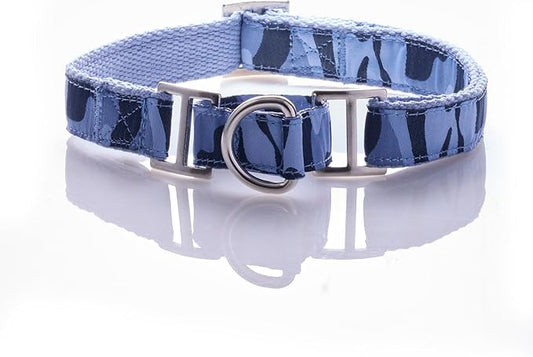Remy II - The Recycled Ribbon Martingale Adjustable Collar No-Pull Pet Training Collars Dogs, Navy Camo, Large