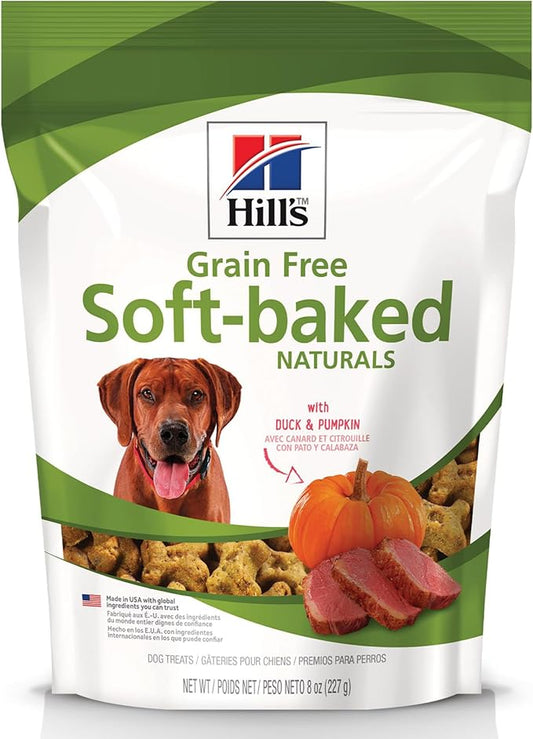 Hill's Grain Free Soft-Baked Naturals Dog Treats, Duck & Pumpkin, 8 oz. Bag