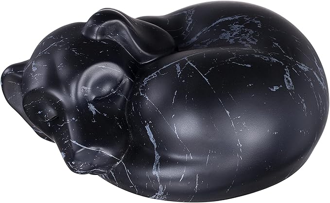 Pet Urns,Sleeping Resin Cremation Dog Urn, Dog Urns for Ashes, Small Animal Urn(Black)