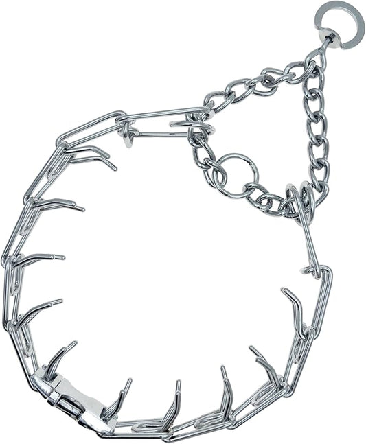 Adjustable Dog Ｎo Pull Ｃollar for Small Medium Large Dogs (Silver, L)