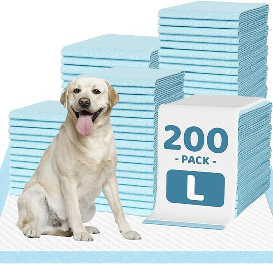 200 Count Large Dog & Cat Puppy Pee Pads - 28"x30" Absorbent Potty Training Pads | Leakproof Quick-Dry Disposable Pet Pads for Puppies, Dogs & Cats | Indoor, Outdoor, Litter Box, Housebreaking Use