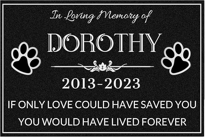 Dogs Headstones,Pet Headstones for Dogs Personalized,Black Granite Memorial Garden Stone Customized Gravestone Markers, Cat、Dog Gravestone Markers Gifts (Pet Headstone, 12 * 8inch(30-20cm))