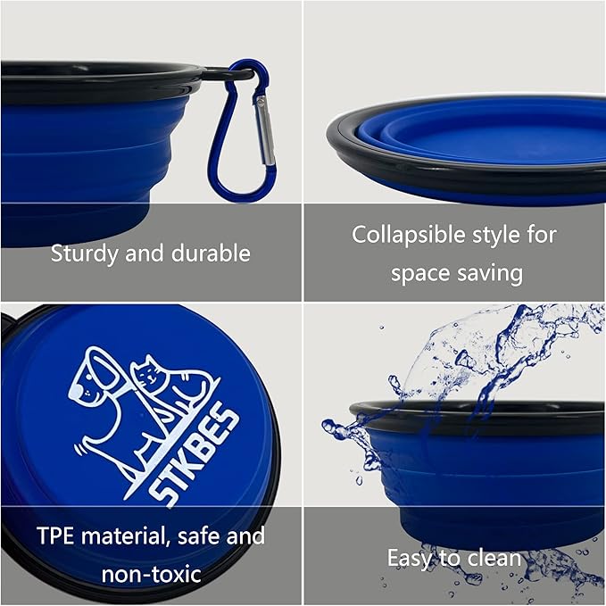 Collapsible Dog Bowl, 10 Pack, Portable, Safe, Reusable, Suitable for Indoor and Outdoor Activities