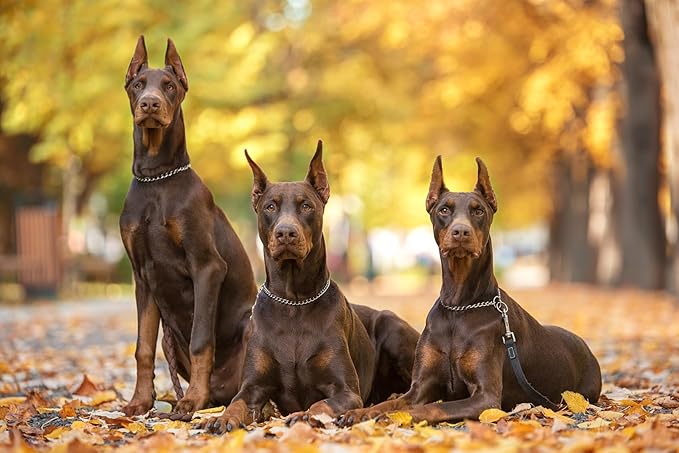 Gold Choke Collar for Large Dogs, Metal Slip Chain Collars Heavy Duty Training Martingale Collars for Small Medium Large Breed Pets, L