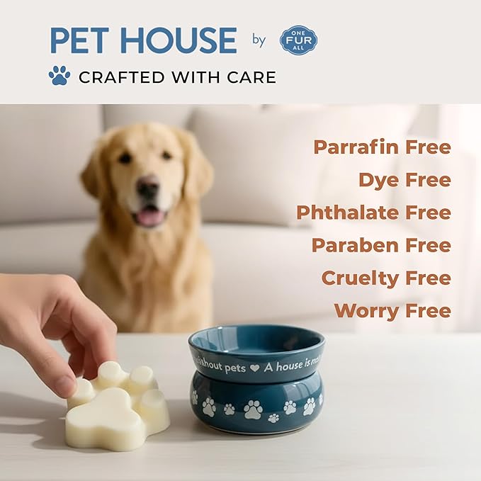 One Fur All Pet House Wax Melts - Vanilla Sandalwood Pack of 2 - Odor Eliminating, Long-Lasting Scented Wax Melts - Pet-Friendly, Natural