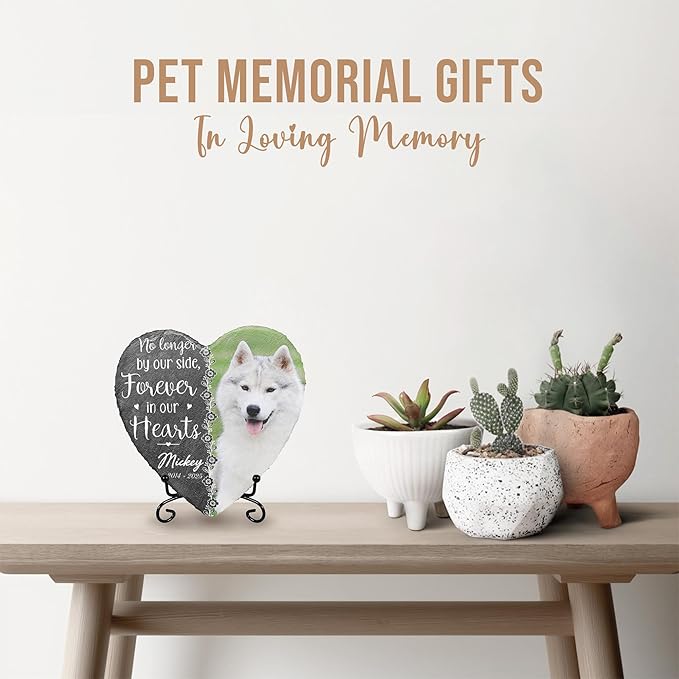 Dog Remembrance Gift Personalized Memorial Stone for Loss of Cat | Pet Memorial Plaques for Outdoors in Memory Dog Memorials | Best Condolence Gifts for Loss of Pet Cemetery Sign with Photo