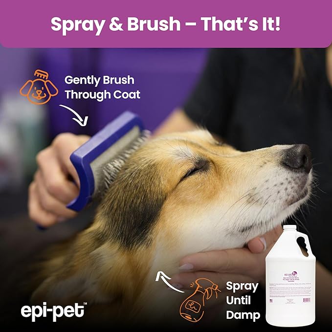 Epi-Pet Veterinary Formulated Dog Hot Spot and Dog Itch Spray, Pet Skin Treatment Spray for Allergies, Deshedding and Redness, Use it as Skin and Coat Conditioner, 1 Gallon (Pack of 4), Lavender