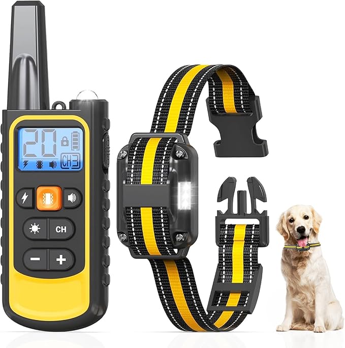 Shock Collar for Dogs - 2600ft Dog Training Collar with Remote, IP67 Waterproof Dog Shock Collar with Remote Control, 3 Modes E-Collars with Beep/Vibration/Safe Shock Collar for Dogs 8-120lbs