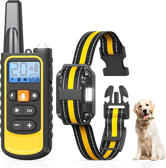 Shock Collar for Dogs - 2600ft Dog Training Collar with Remote, IP67 Waterproof Dog Shock Collar with Remote Control, 3 Modes E-Collars with Beep/Vibration/Safe Shock Collar for Dogs 8-120lbs