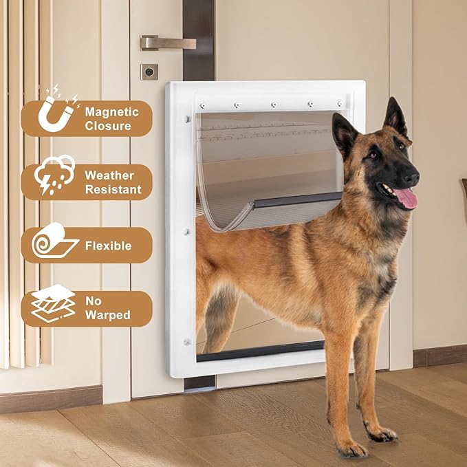 Large Dog Door Replacement Flap with Screws, Compatible with PAC11-11039, Measures 10 1/8" X 16 7/8", Cat Pet Door Replacement Flap, Weather Resistant and Easy to Install
