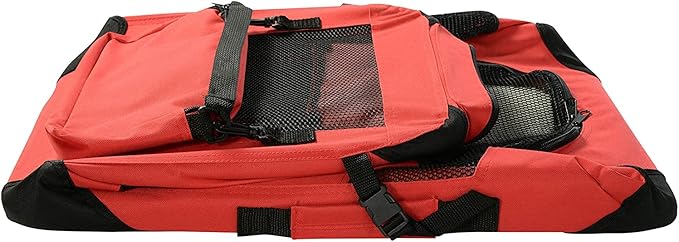 MOOL Lightweight Fabric Pet Carrier Crate with Fleece Mat and Food Bag, Red