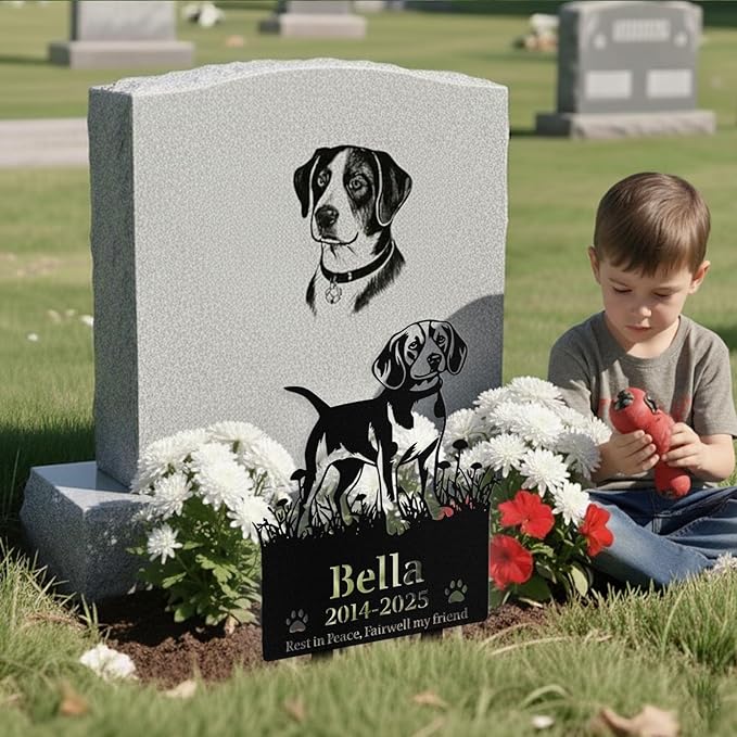 Custom Dog Grave Markers Outdoor, Personalized Pet Grave Marker Stake Dog Memorial, Outdoor Weatherproof Pet Cemetery Sign, Personalized Dog Memorial Gifts for Loss of Dog