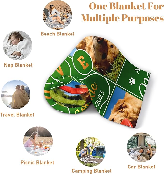 Pet Memorial Gifts for Dogs Personalized Dog Blanket with Photo Name Dog Memorial Gifts for Loss of Dogs Pet Sympathy Remembrance Gift Cat Memory Gift for Loss of Cat
