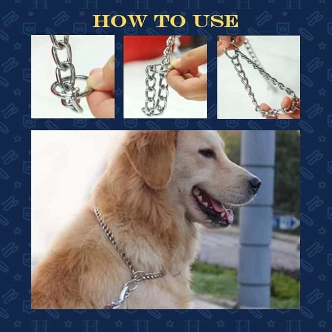 Hamilton Metal Slip Link Choke Chain Dog Collar, Fine 2.0mm x 14"