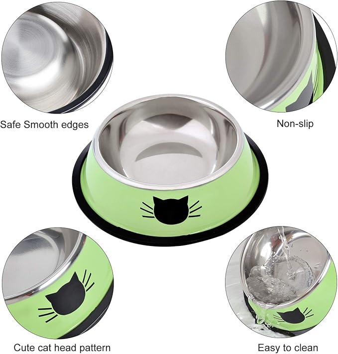 Legendog Pet Bowl Stainless Steel Non-Skid Rubber Base Dog Bowl Cat Bowl GR OR PP