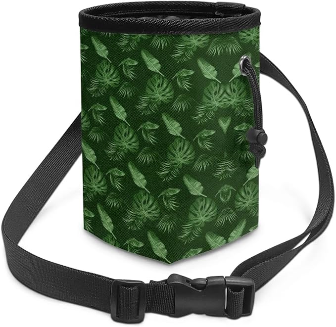 Green Leaves Pet Treat Pouch Multiwear Puppy Training Pouch Treat Pouches for Pet Training, Dog Trainer Essentials Supplies Reward Pouch with Waist Belt Shoulder Strap