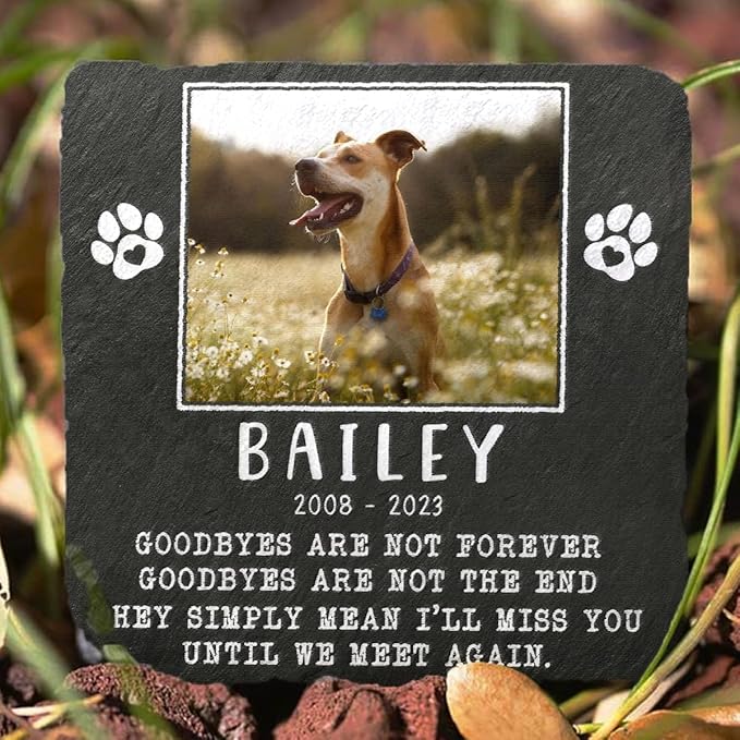 Personalized Pet Memorial Stones for Dogs, Cats - Square Shaped Dog Memorial Gifts for Loss of Dog Sympathy Gift - Dog Bereavement Gifts for Loss of Pet - Grave Decorations for Cemetery