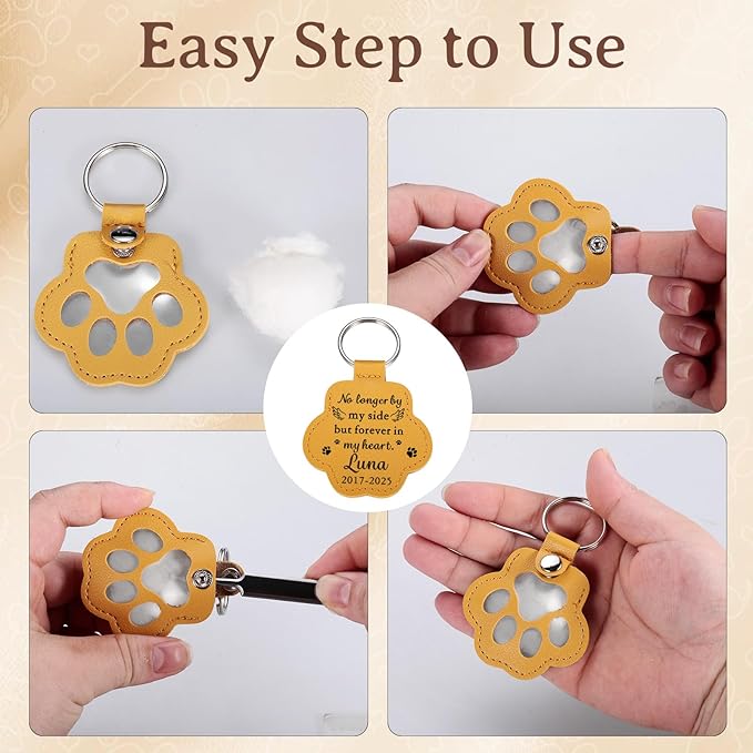 Custom Pet Photo Keychain - Personalized Memorial Keychain with Photo Name for Pet Loss Remembrance Dog Memory Sympathy Gifts