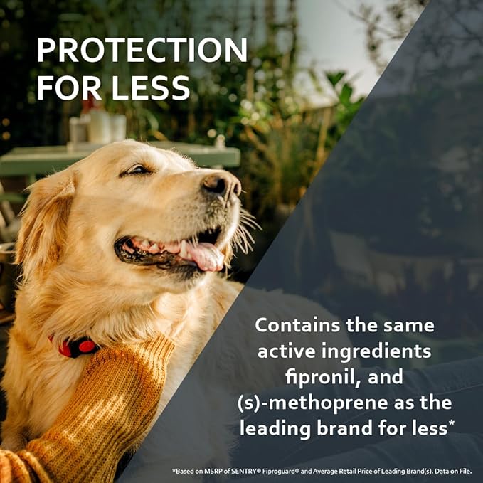 Sentry Fiproguard Plus for Dogs, Flea and Tick Prevention for Dogs (45-88 Pounds), Includes 3 Month Supply of Topical Flea Treatments