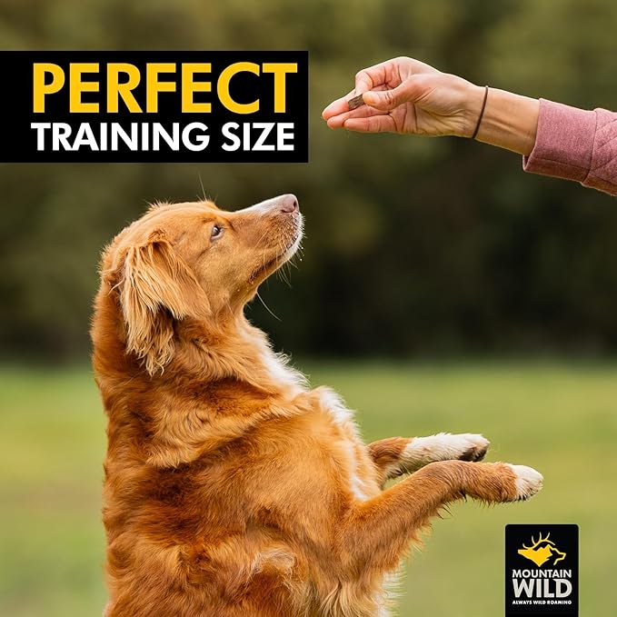 Training Treats for Dogs & Puppies – Elk & Venison Protein Puppy & Dog Treat – High Value, All-Natural, No Fillers, Grain-Free, No Artificial Preservatives – 4oz, 3 Bags