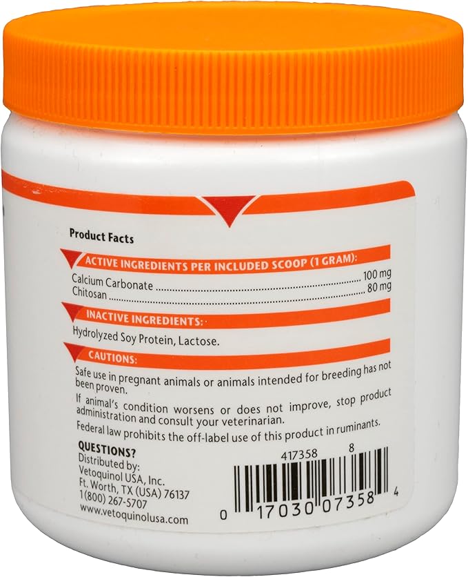 Vetoquinol Epakitin Chitosin-Based Phosphate Binder for Cats & Dogs – Renal Support Supplement Powder - 180g