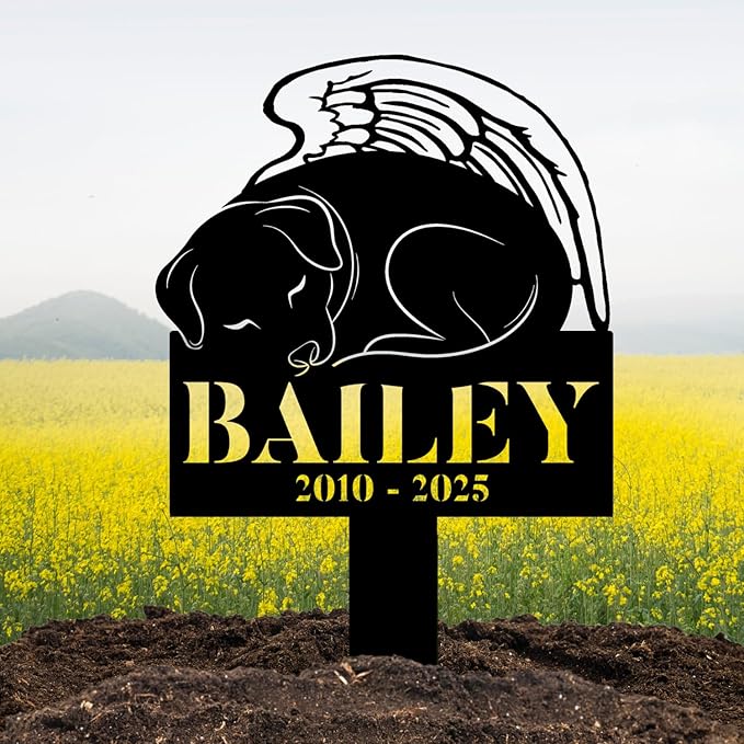 Custom Dog Headstones and Grave Markers for Dogs | Personalized Pet Grave Marker for Dog with Photo | Thoughtful Remembrance Decor for Pets Graves | Meaningful Memorial Gifts for Pet Lovers