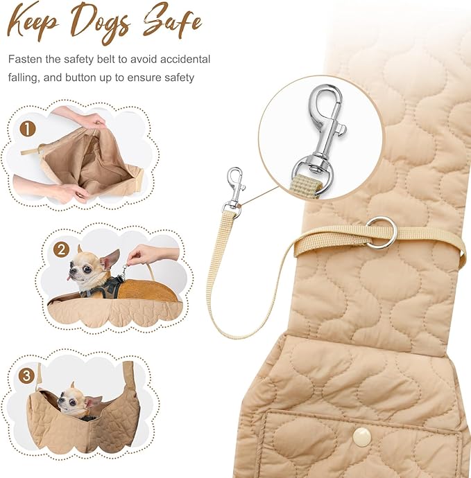 Dog Sling for Small Dogs, Front Dog Sling Carrier, Padded Lightweight Pet Soft Carrier with Adjustable Shoulder Strap, Travel Safety Harness Machine Washable for Small Cats Puppy Outdoor