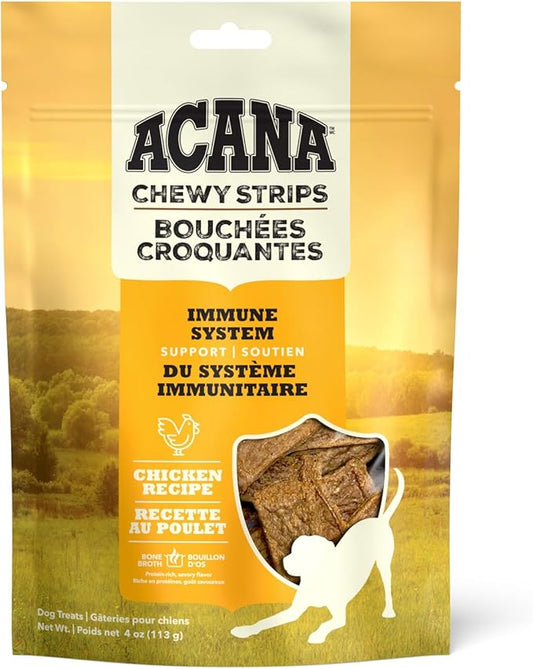 ACANA Chewy Strips Limited Ingredient Dog Treats Chicken Recipe with Immune System Support 4oz Bag