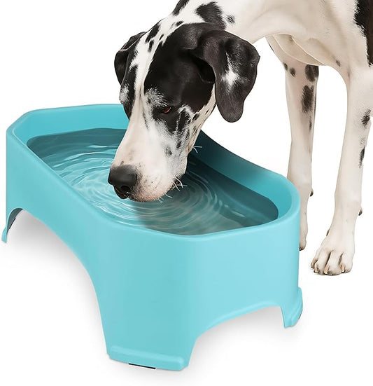 Neater Pet Brands Extra Large Water Bowl for Dogs, Outdoor Dog Water Bowl (2.25 Gallon XL Capacity), Big Trough Style Food Dish for Indoors or Outside, No Spill Large Dog Bowls, Aquamarine