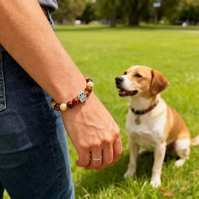 LINGYUAN Pet Memorial Gifts for Dogs Cats, Pet Memorial Bracelet, Remembrance Pet Loss Sympathy Gift for Cat Dog Lovers, Bereavement Gifts for Loss of Pet