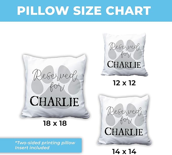 Hyturtle Personalized Dog Pillow 12"x12" (Insert Included) - Dog Mom Gifts - Funny Custom Name Gifts - Sofa Couch Home Decor Pillow
