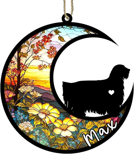 Personalized Dog Memorial, Custom Name Komondor Dog Christmas Ornament with Name, Custom Breeds, Pet Loss Light Catcher, Gifts for Lovers Loss of Pet Sympathy on Mothers Day Christmas