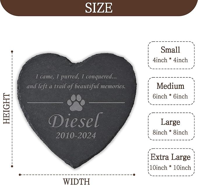 Personalized Pet Memorial Stone, Dog Memorial Gifts for Loss of Dog, Pet Loss Gifts, Pet Memorial, Loss of Dog Sympathy Gift, Dog Remembrance Gift, Pet Bereavement Gifts - Beautiful Memories