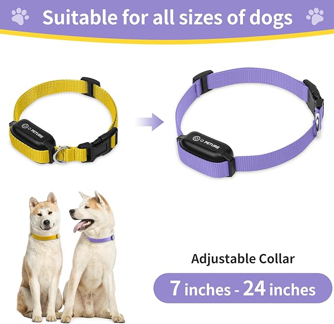 Ecollar Replacement Strap, Nylon 3/4" Replacement Collar for Shock Collar with Quick Release Buckle, Adjustable Shock Collar Replacement Strap for Small Medium Large Dogs (Purple & Yellow)