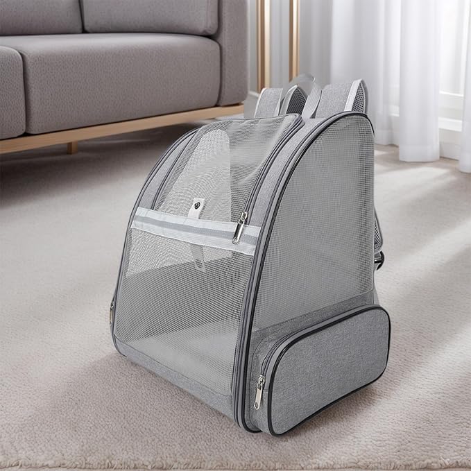Dog Backpack Carrier for Small Dogs & Medium Cats up to 11 lbs, Foldable Pet Travel Backpack with Ventilated Mesh, Comfortable Cat/Dog Carrier for Hiking, Camping & Travel