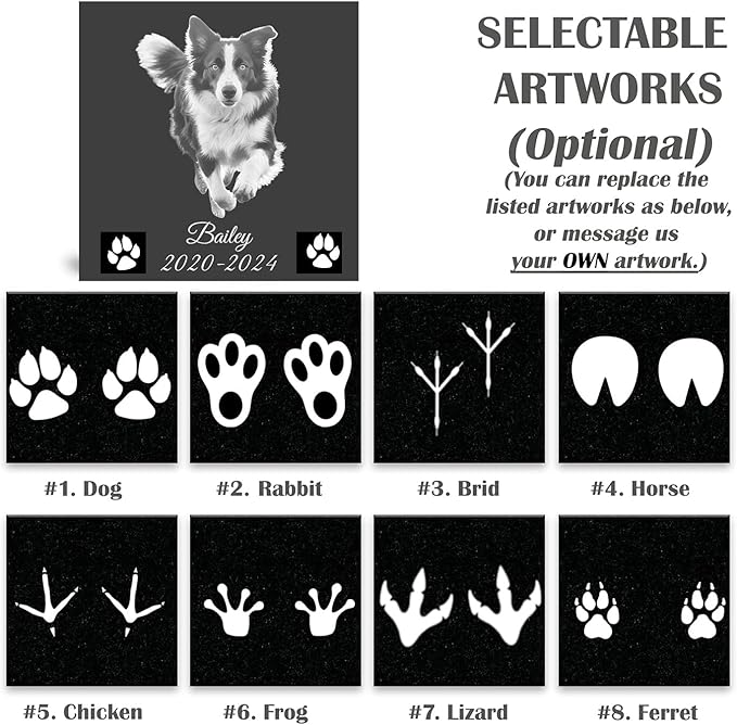 ADFSTONE Pet Memorial Stones Personalized Dog Remembrance Gifts, Customized Cat Picture Grieving Plaque, DIY Gravestone, Custom Sympathy Photo Gift, Animal Grave Markers, Little Tombstones…