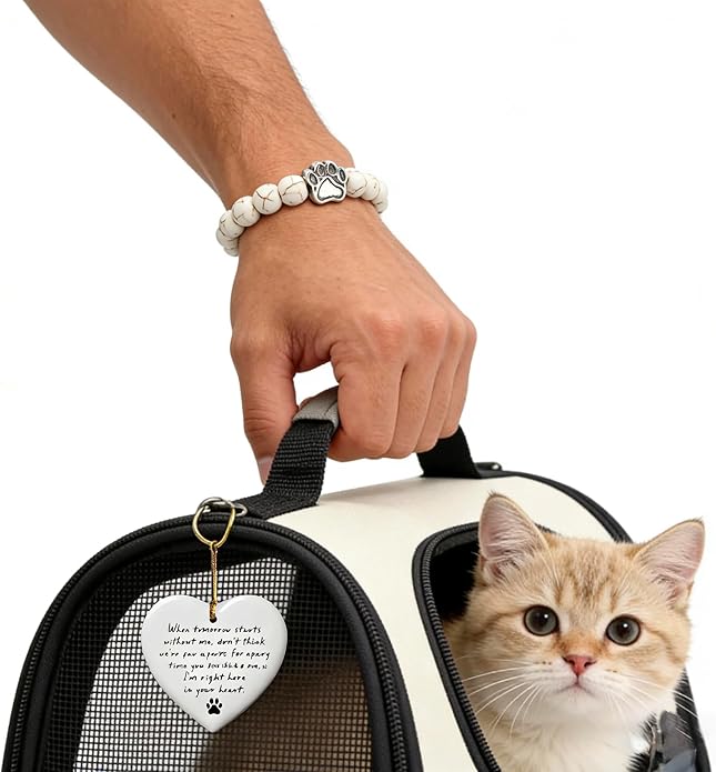 LINGYUAN Pet Memorial Gifts for Dogs Cats, Pet Memorial Bracelet, Remembrance Pet Loss Sympathy Gift for Cat Dog Lovers, Bereavement Gifts for Loss of Pet