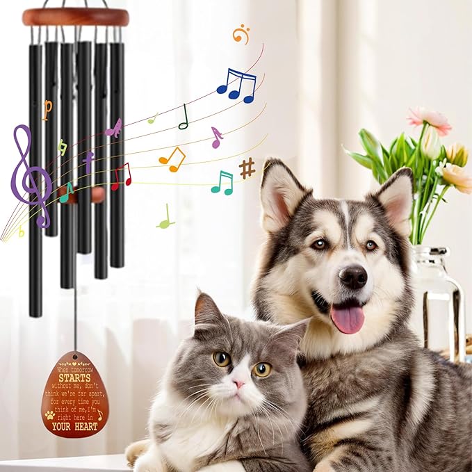 Personalized Dog Memorial Gifts for Loss of Dog, Custom Pet Memorial Wind Chime, Pets Loss Passing Away Remembrance Bereavement Gift, Custom Sympathy Gifts of Pet