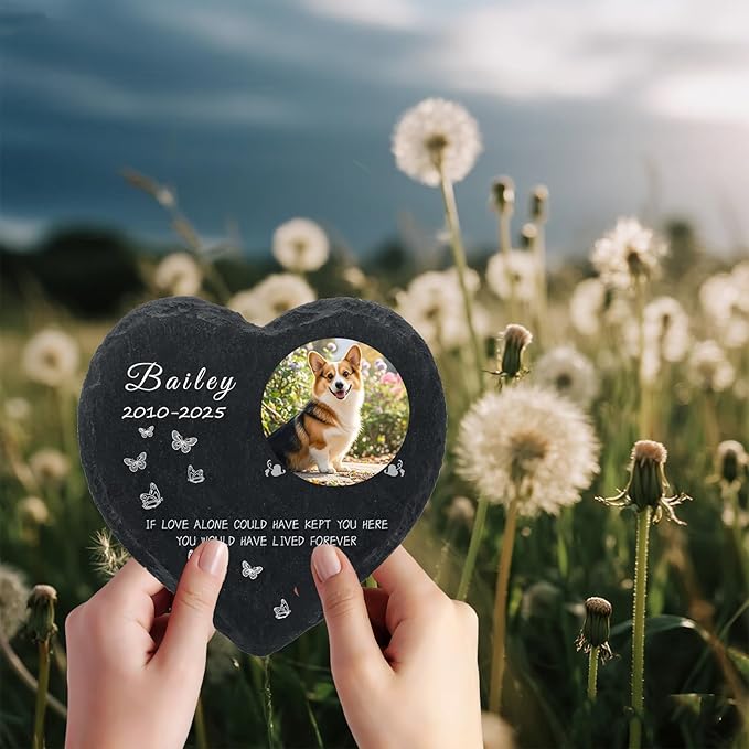 Personalized Dog Memorial Gifts for Loss of Dog, Custom Photo Pet Momorial Stone for Dogs, Cat Memorial Sympathy Gift, Dog Passing Away Gifts, Sympathy Gift for Pet Lovers (Style 4)