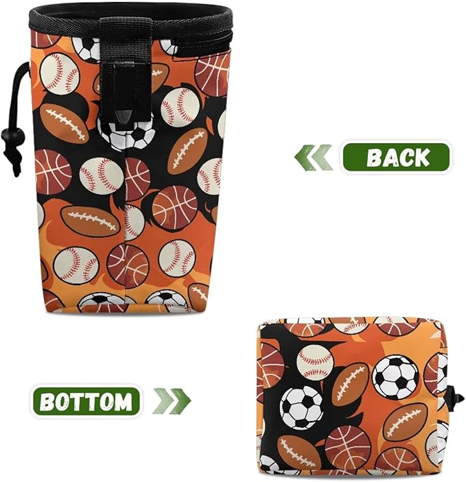Balls Dog Treat Bag Pet Treat Pouch Versatile Dog Training Treat Pouch Bag Holder for Kibbles, Pet Feed Snack Reward Pocket for Training Doggie Puppy